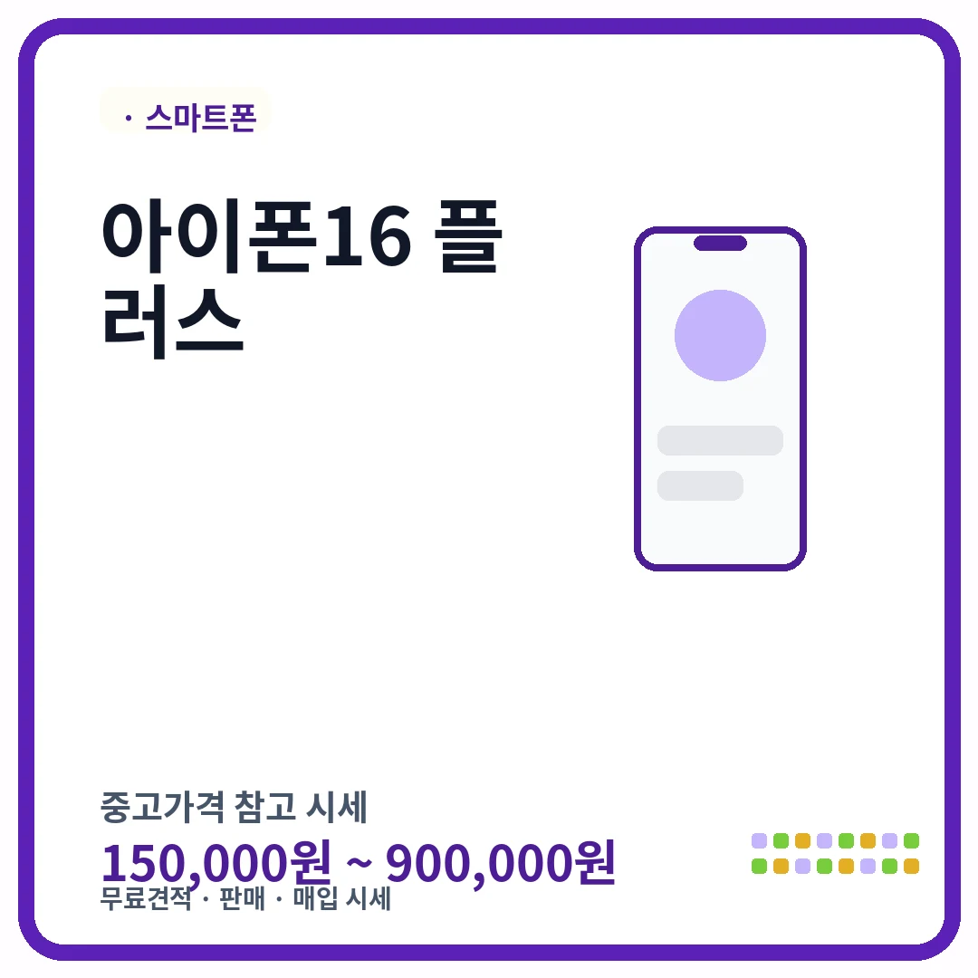 아이폰16 플러스 중고가격 시세