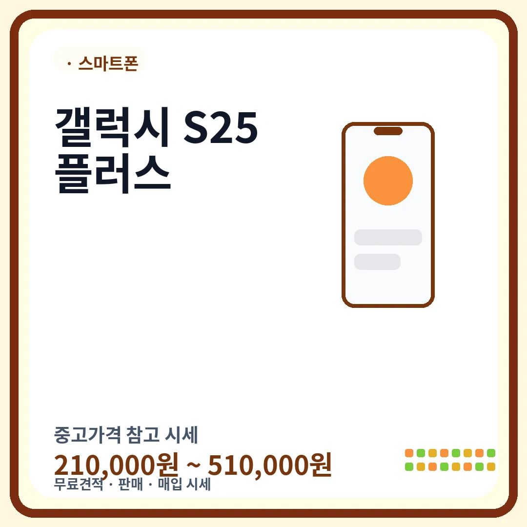 갤럭시 S25 플러스 중고가격 시세