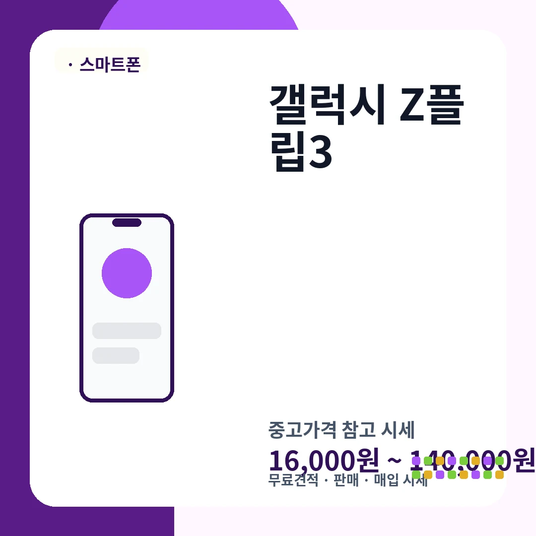 갤럭시 Z플립3 중고가격 시세