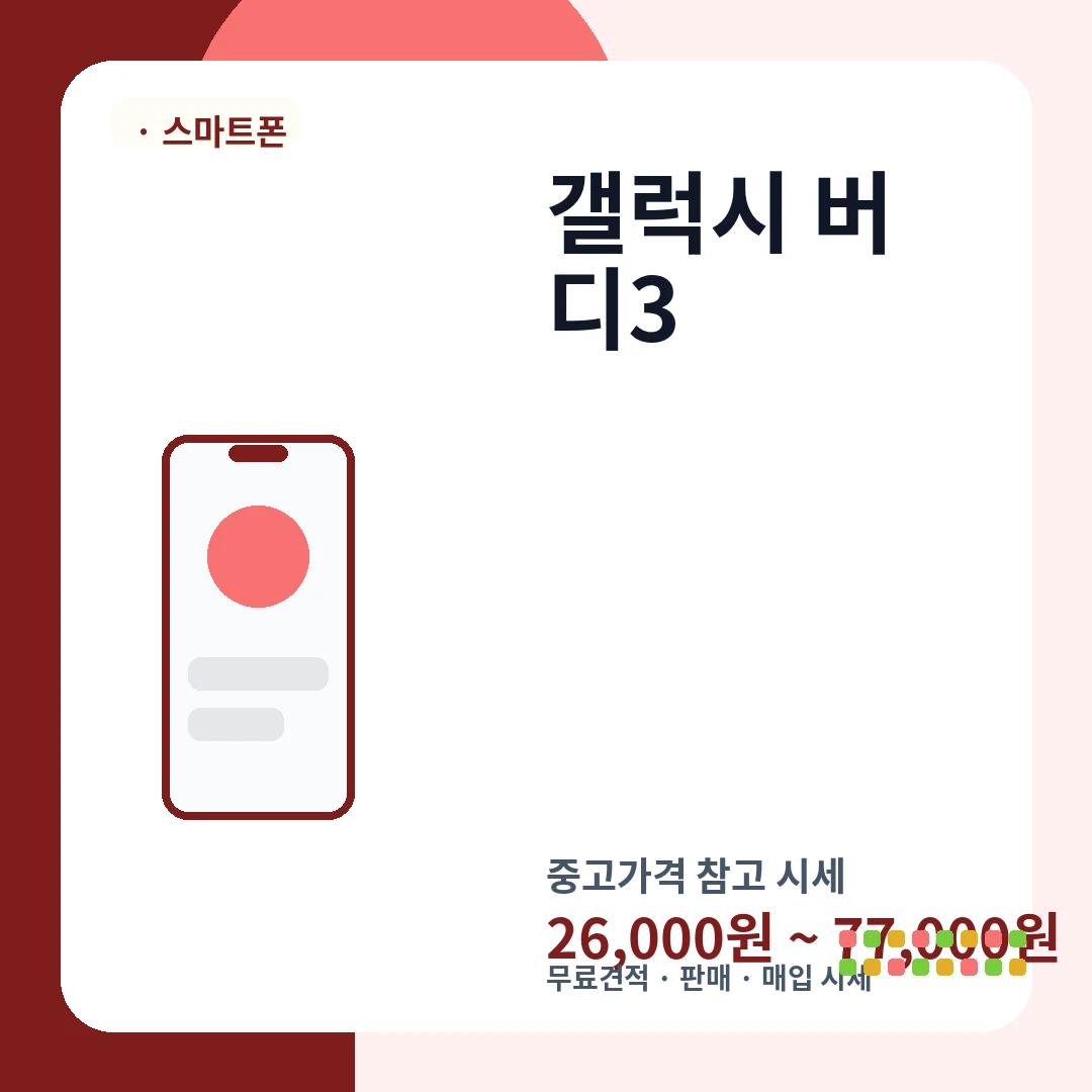 갤럭시 버디3 중고가격 시세
