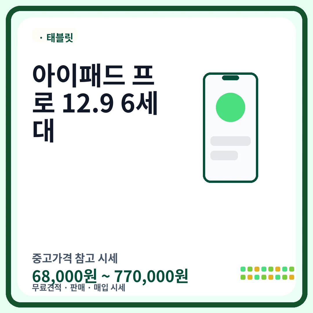 아이패드 프로 12.9 6세대 중고가격 시세