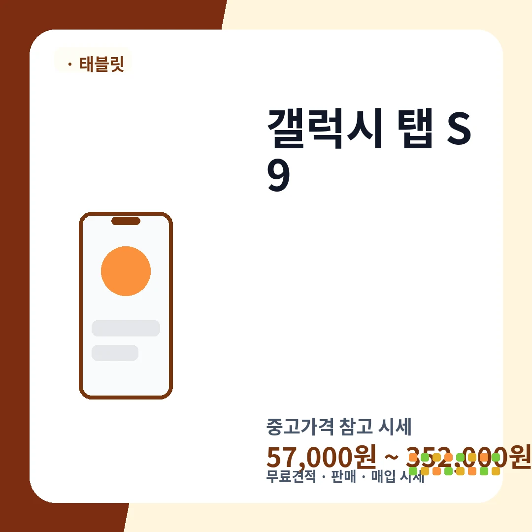 갤럭시 탭 S9 중고가격 시세