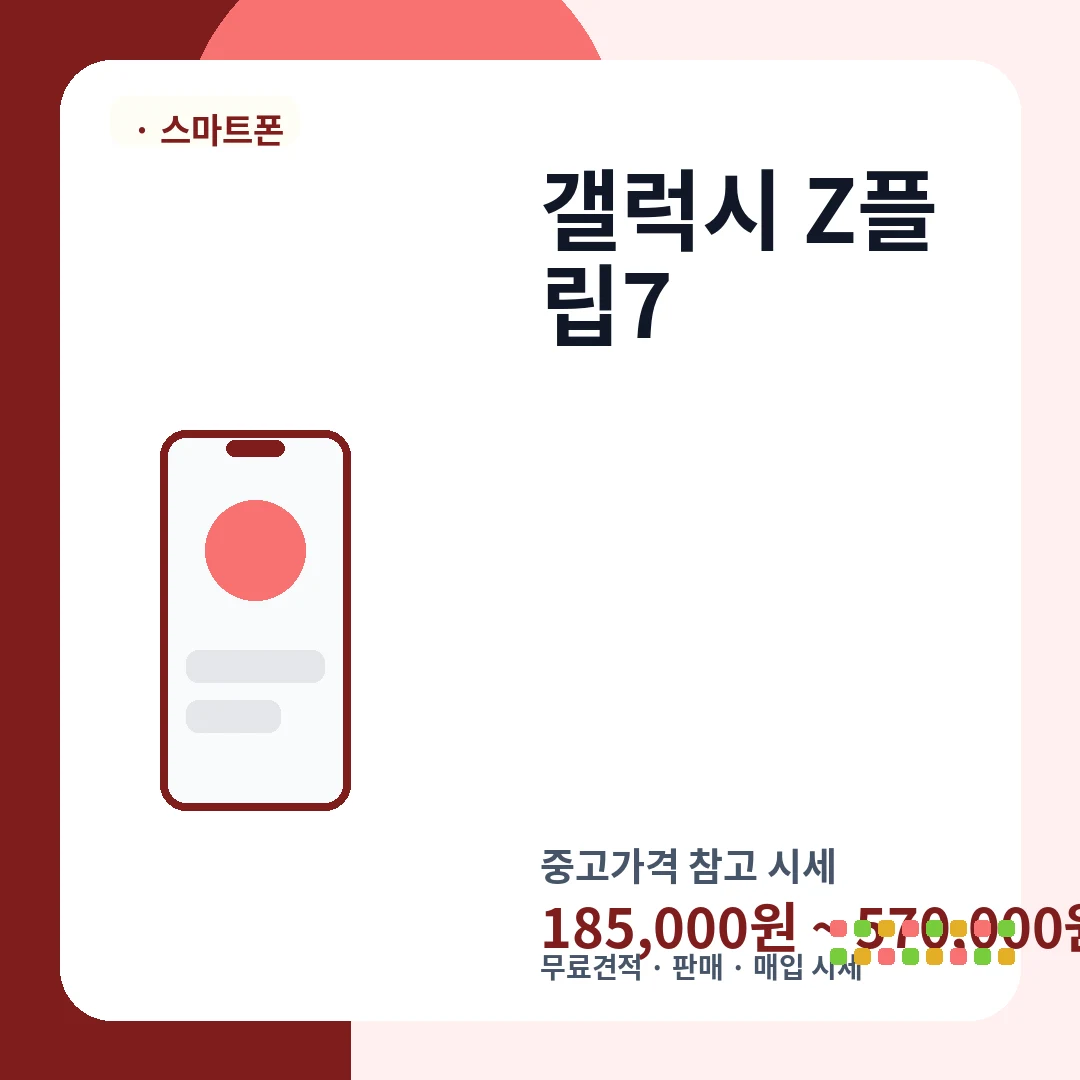 갤럭시 Z플립7 중고가격 시세