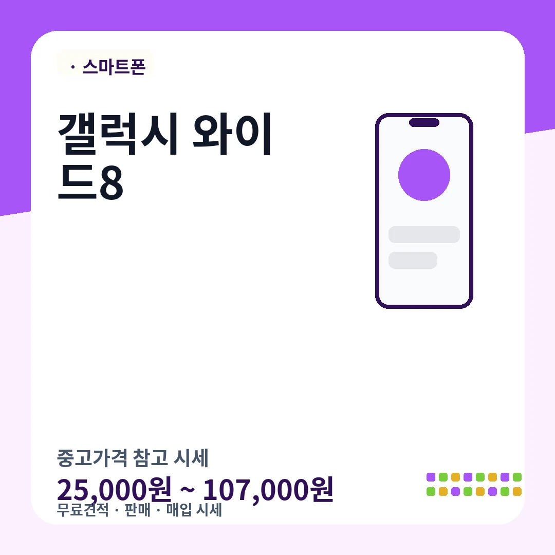 갤럭시 와이드8 중고가격 시세