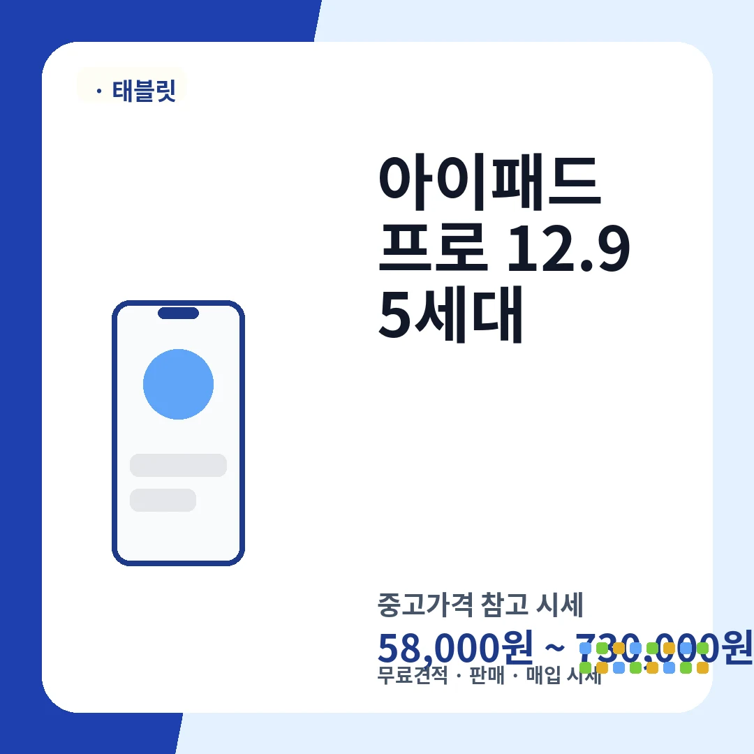 아이패드 프로 12.9 5세대 중고가격 시세