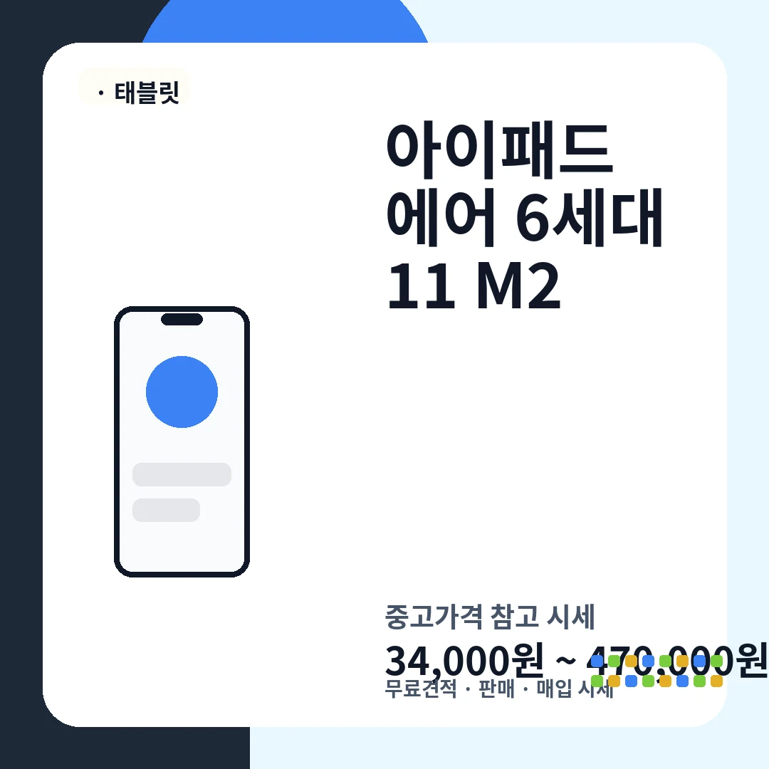 아이패드 에어 6세대 11 M2 중고가격 시세
