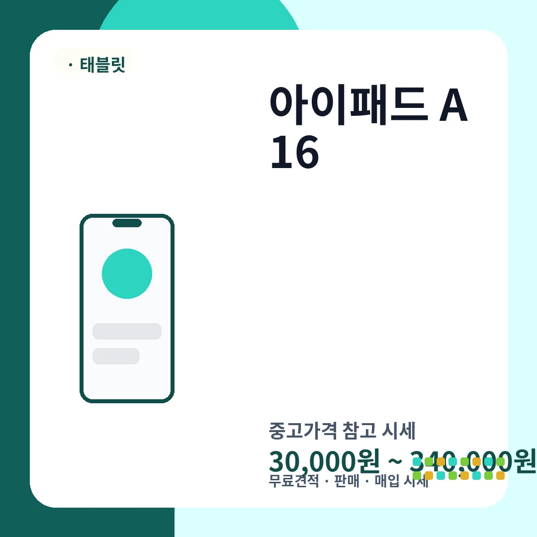 아이패드 A16 중고가격 시세