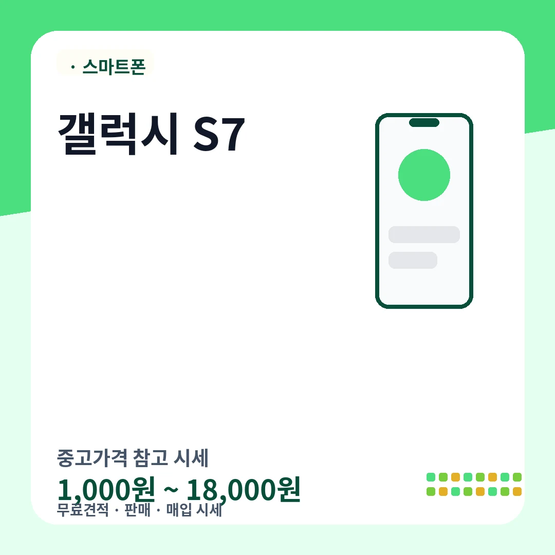 갤럭시 S7 중고가격 시세