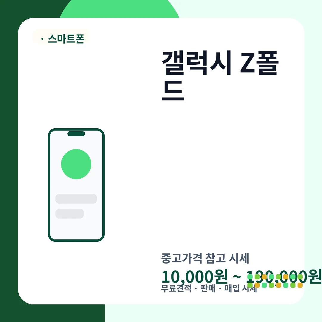 갤럭시 Z폴드 중고가격 시세