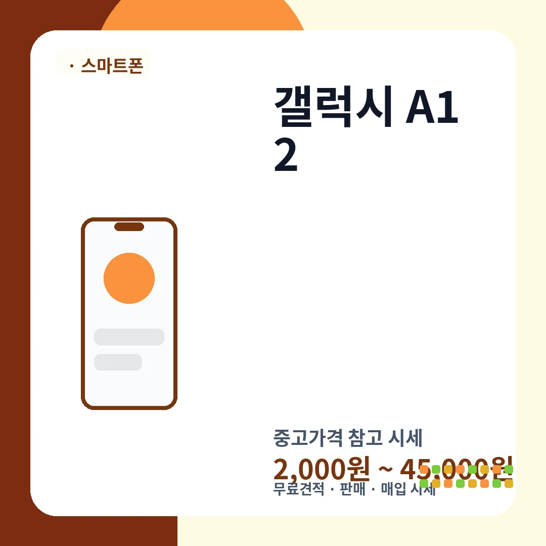 갤럭시 A12 중고가격 시세