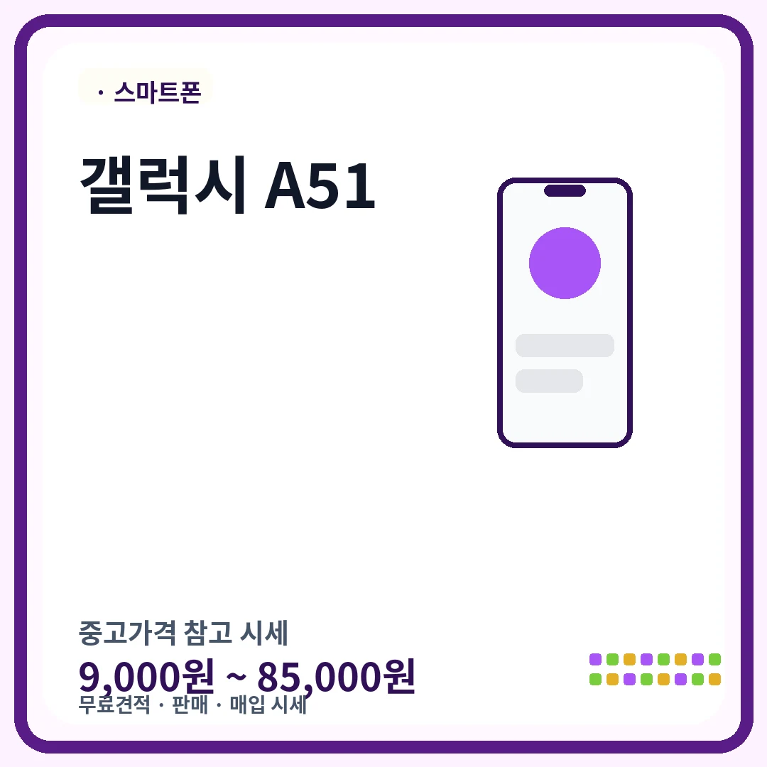 갤럭시 A51 중고가격 시세