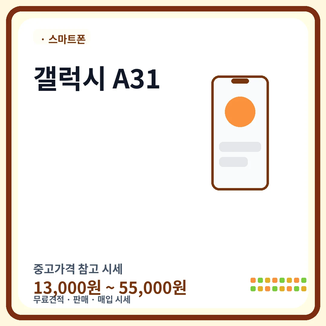 갤럭시 A31 중고가격 시세