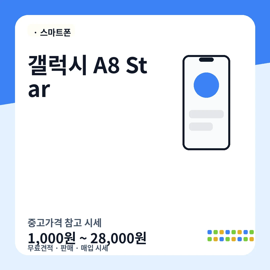 갤럭시 A8 Star 중고가격 시세