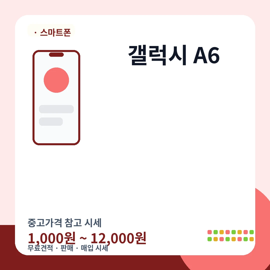 갤럭시 A6 중고가격 시세