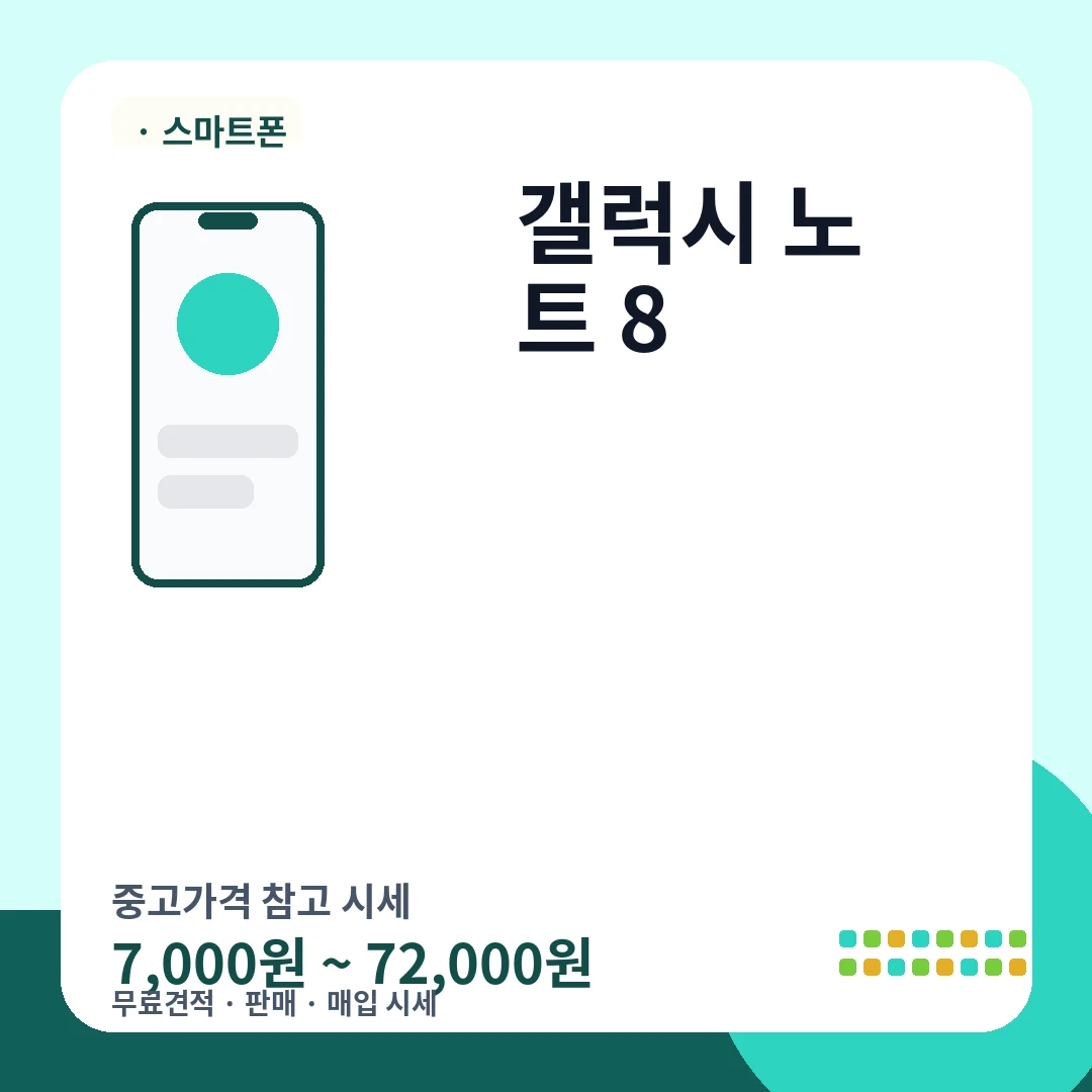 갤럭시 노트 8 중고가격 시세