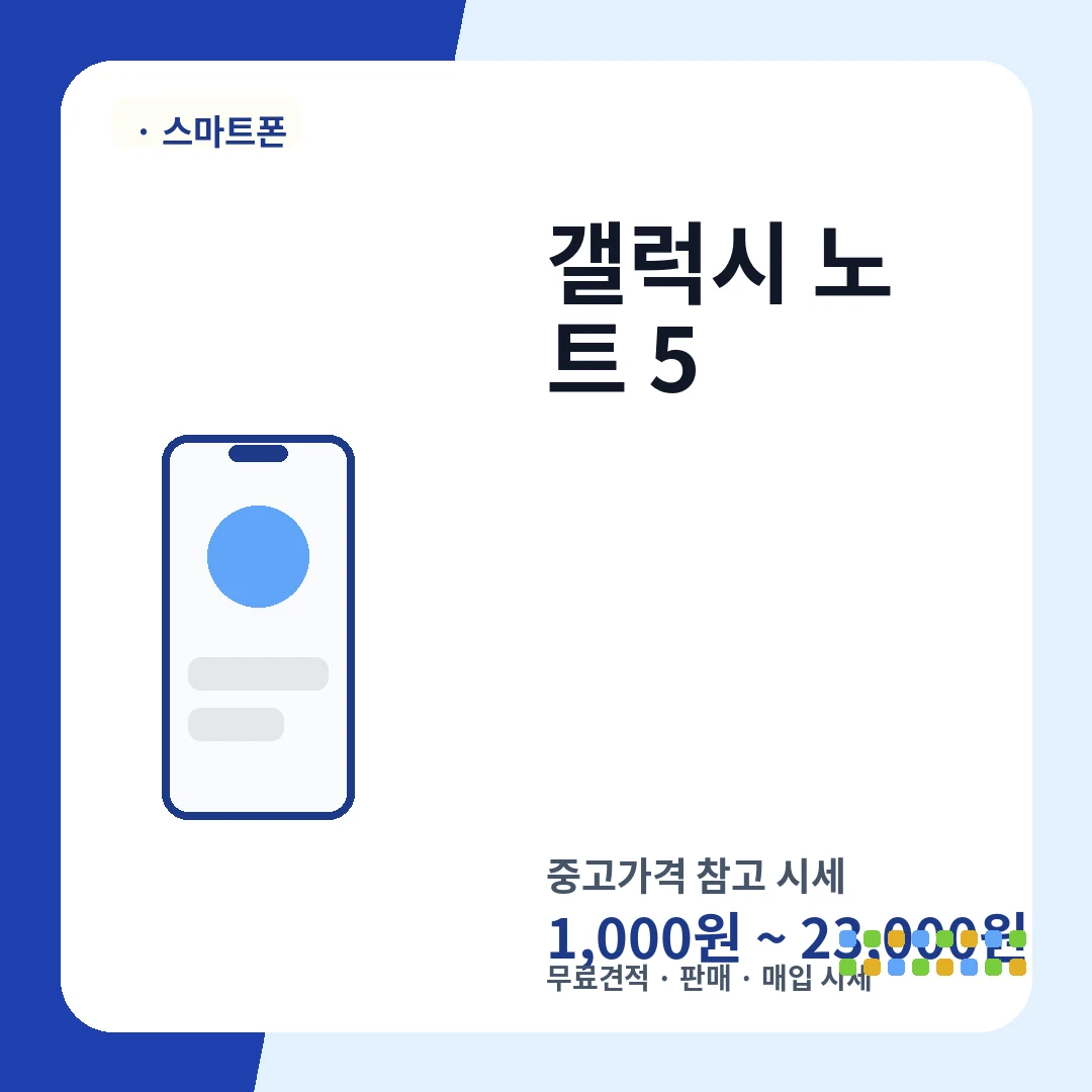 갤럭시 노트 5 중고가격 시세