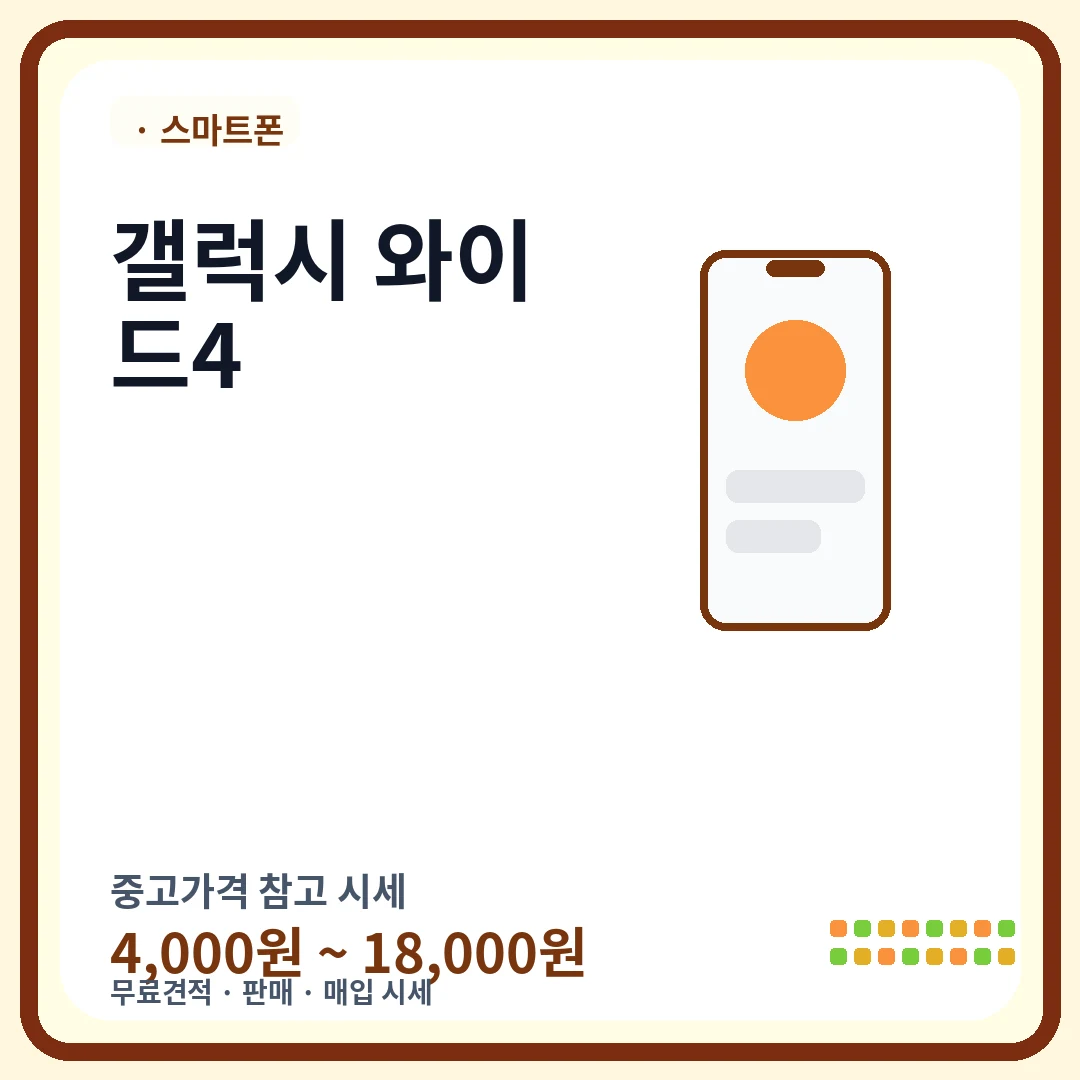 갤럭시 와이드4 중고가격 시세