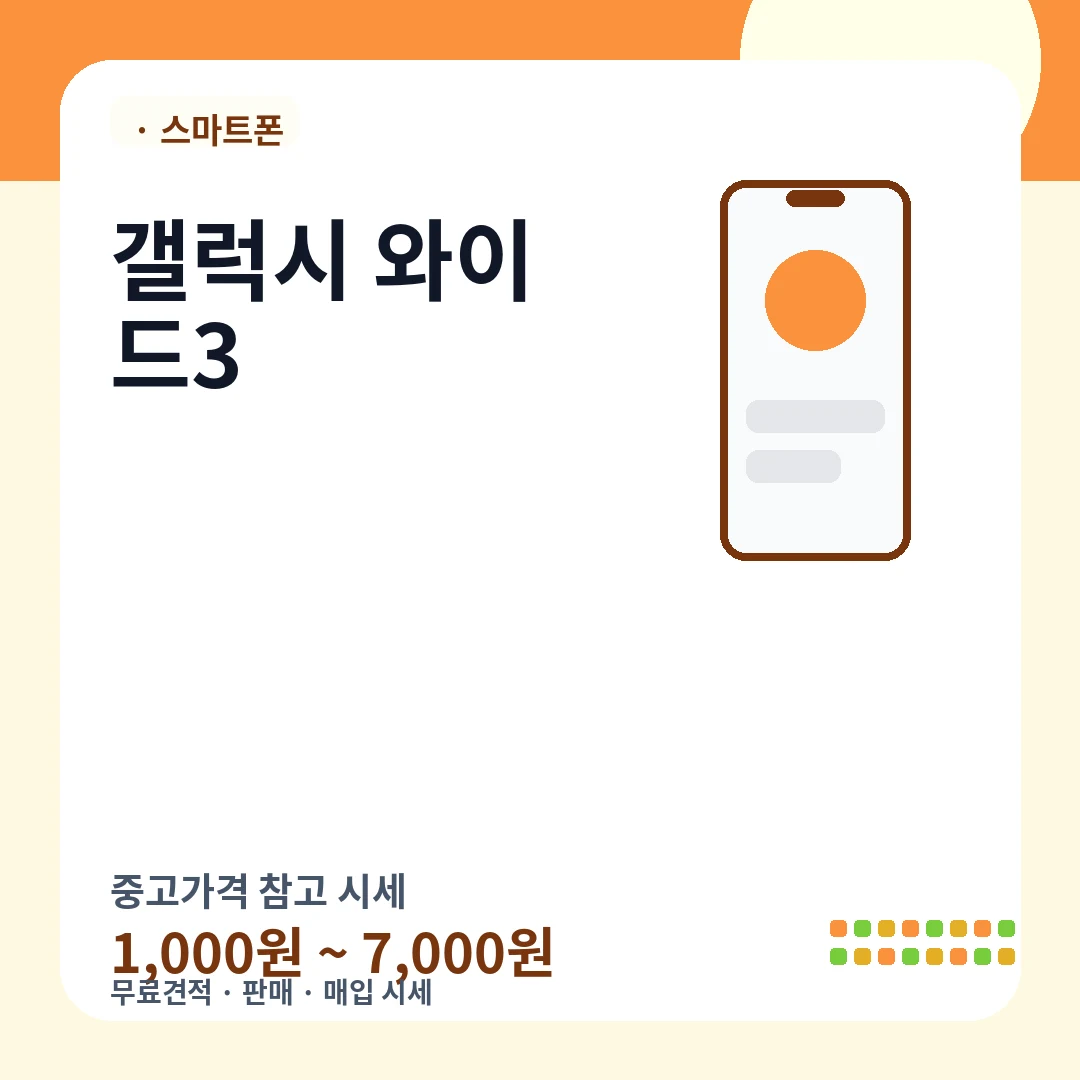 갤럭시 와이드3 중고가격 시세