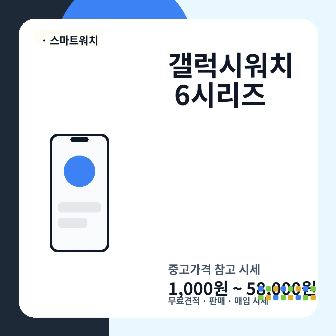 갤럭시워치 6시리즈 중고가격 시세