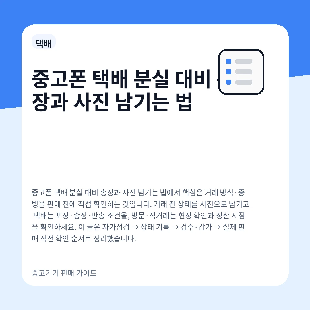 중고폰 택배 분실 대비 송장과 사진 남기는 법